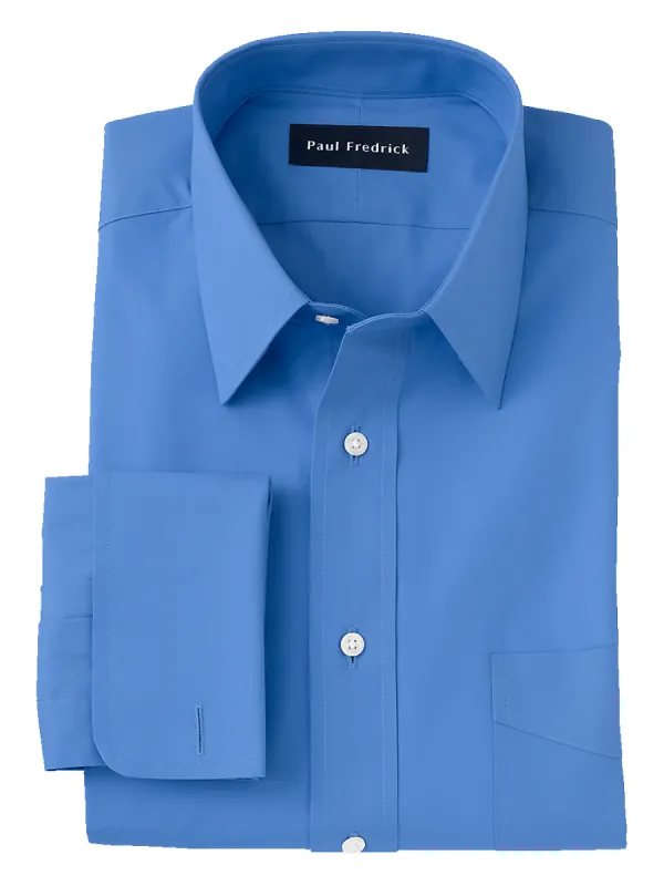 Pure Cotton Broadcloth Solid Color Straight Collar French Cuff Dress Shirt - French Blue sold by Paul Fredrick