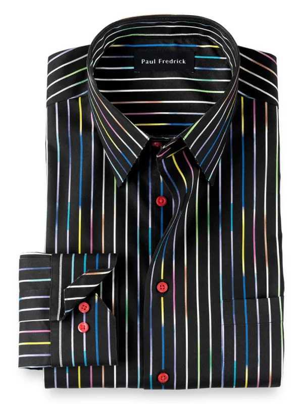 Non-Iron Cotton Stripe Dress Shirt - Multi sold by Paul Fredrick