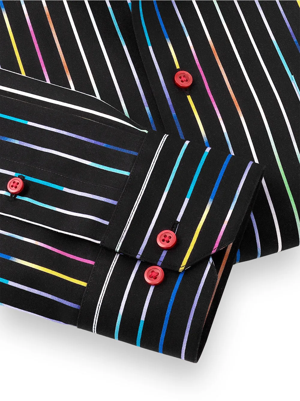 Non-Iron Cotton Stripe Dress Shirt - Multi sold by Paul Fredrick product image thumbnail 4
