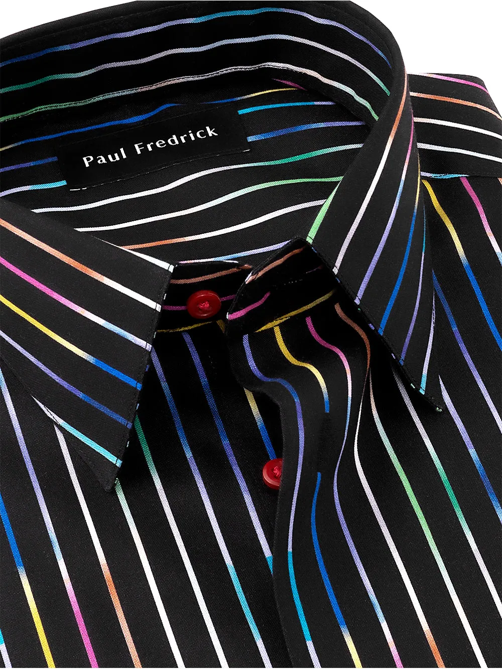 Non-Iron Cotton Stripe Dress Shirt - Multi sold by Paul Fredrick product image thumbnail 3