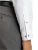 Comfort Stretch Non-Iron Solid Dress Shirt With Contrast Trim - White/grey sold by Paul Fredrick
