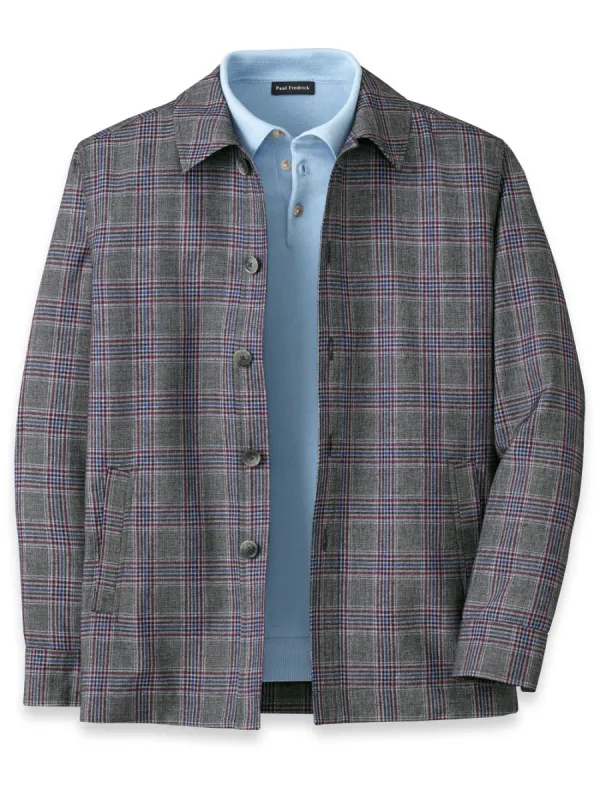 Microfiber Plaid Shirt Jacket sold by Paul Fredrick