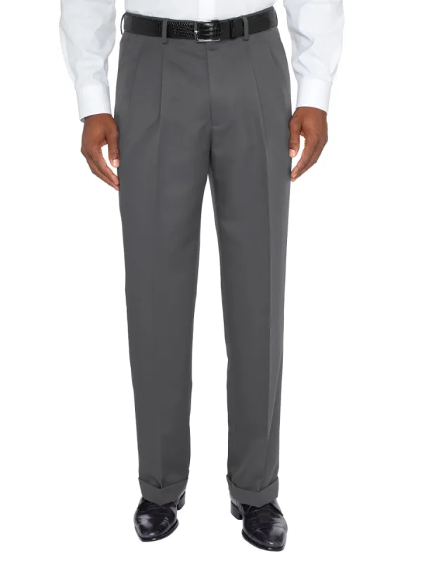 Microfiber Solid Pants - Grey sold by Paul Fredrick