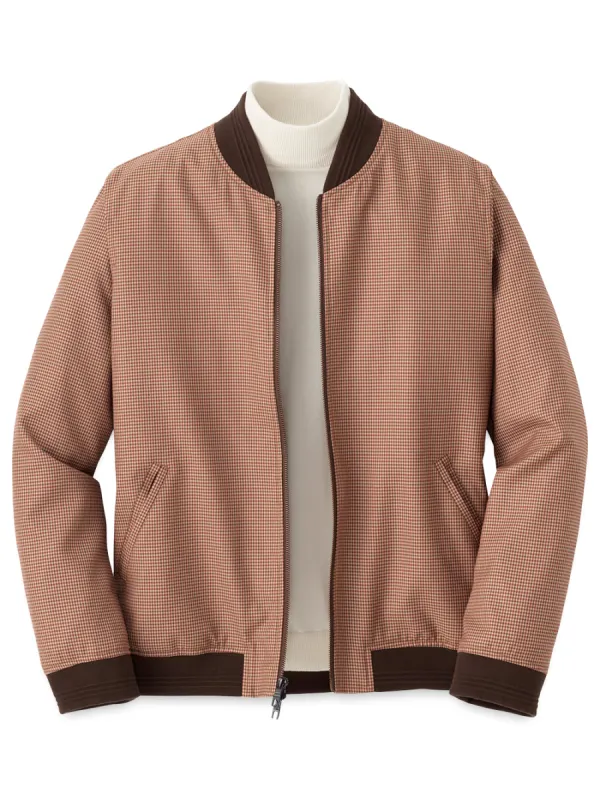 Microfiber Check Baseball Jacket sold by Paul Fredrick