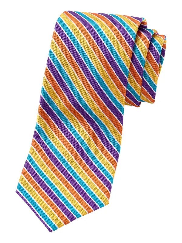 Stripe Woven Silk Tie - Multi sold by Paul Fredrick