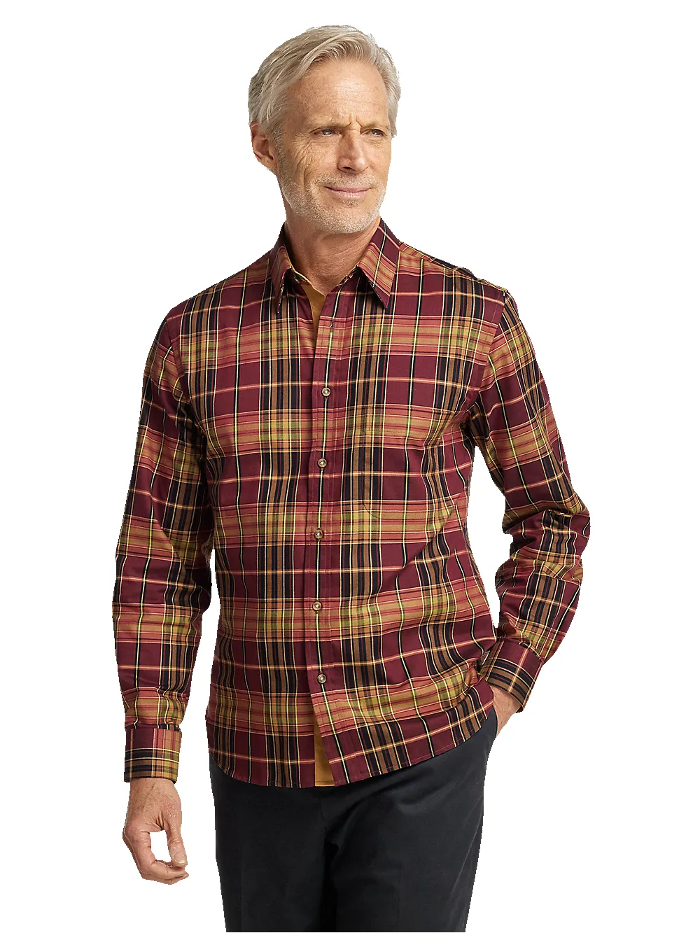 Cotton Plaid Casual Shirt - Multi sold by Paul Fredrick product image thumbnail 2