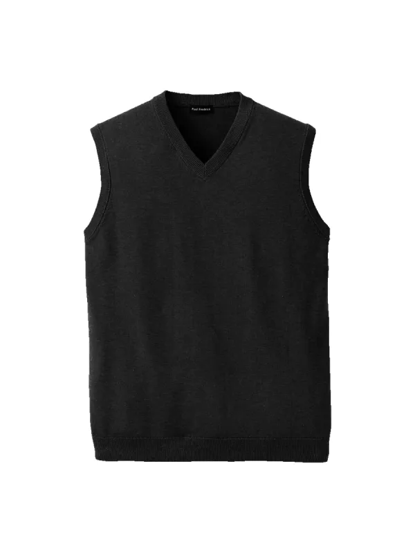 Supima Cotton Vest - Black sold by Paul Fredrick