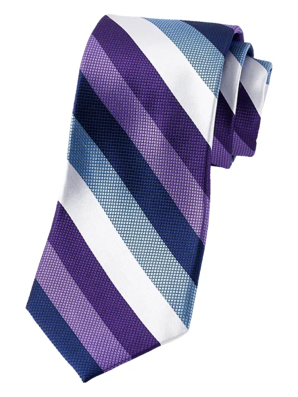 Stripe Woven Silk Tie - Purple Multi sold by Paul Fredrick