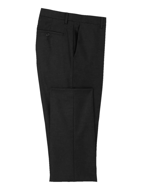 Wool Flannel Flat Front Pants - Black sold by Paul Fredrick