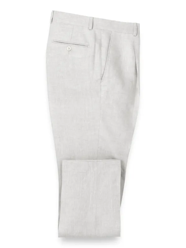 Linen Chambray Twill Single Pleat Pants sold by Paul Fredrick