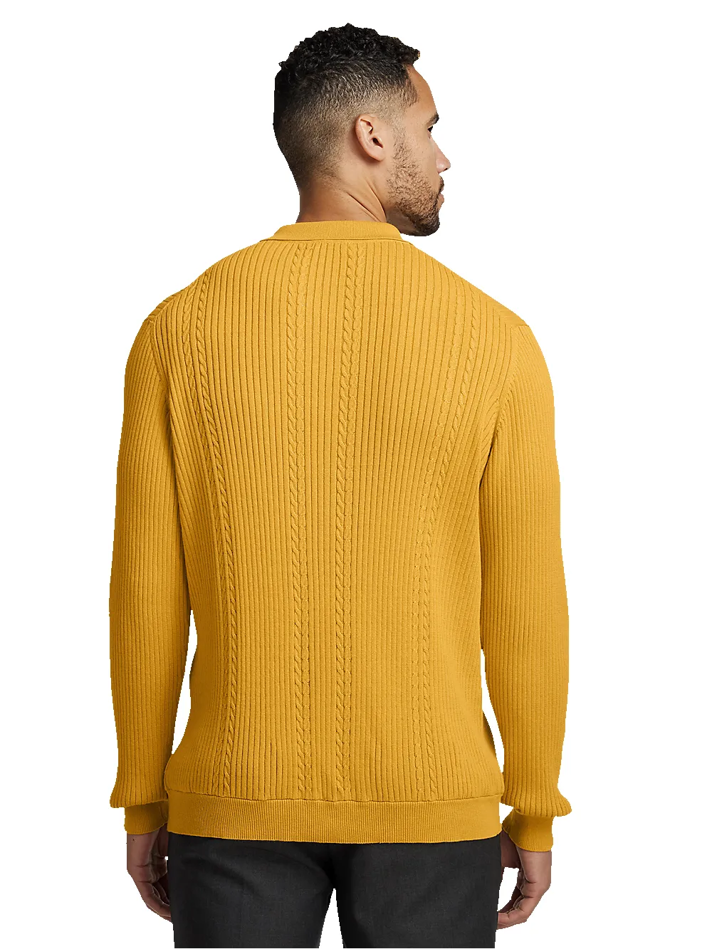 Cotton Three Button Polo - Gold sold by Paul Fredrick product image thumbnail 5