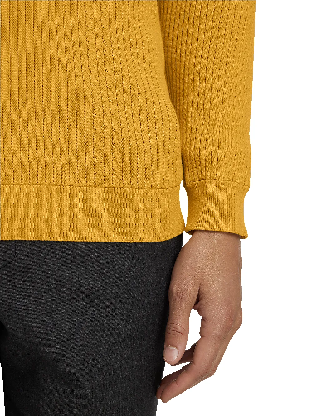 Cotton Three Button Polo - Gold sold by Paul Fredrick product image thumbnail 4