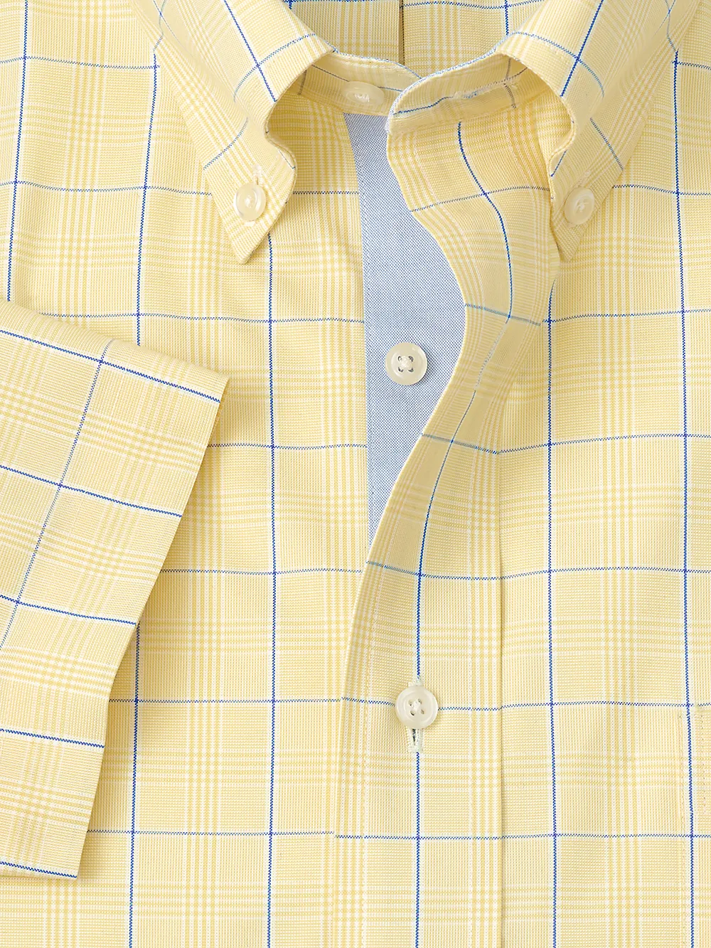 Comfort Stretch Non-Iron Check Dress Shirt With Contrast Trim - Yellow sold by Paul Fredrick product image thumbnail 2