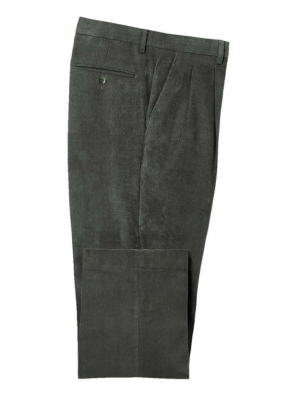 Corduroy Pleated Pants - Dark Sage sold by Paul Fredrick