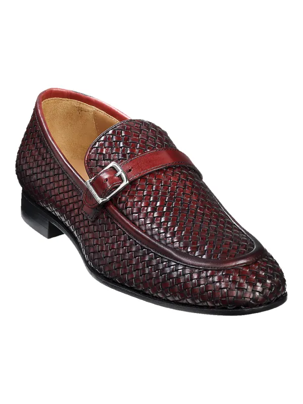 Brennan Belted Loafer - Burgundy sold by Paul Fredrick