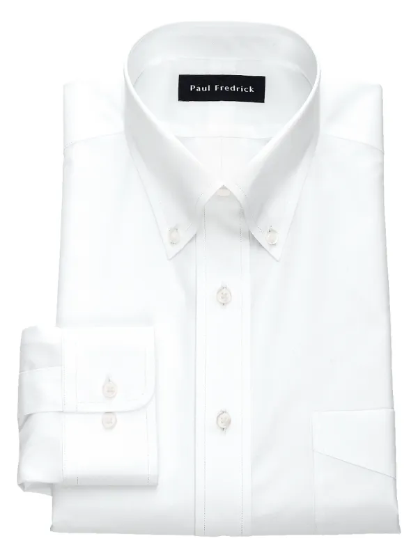 Non-Iron Cotton Broadcloth Solid Color Button Down Collar Dress Shirt - White sold by Paul Fredrick
