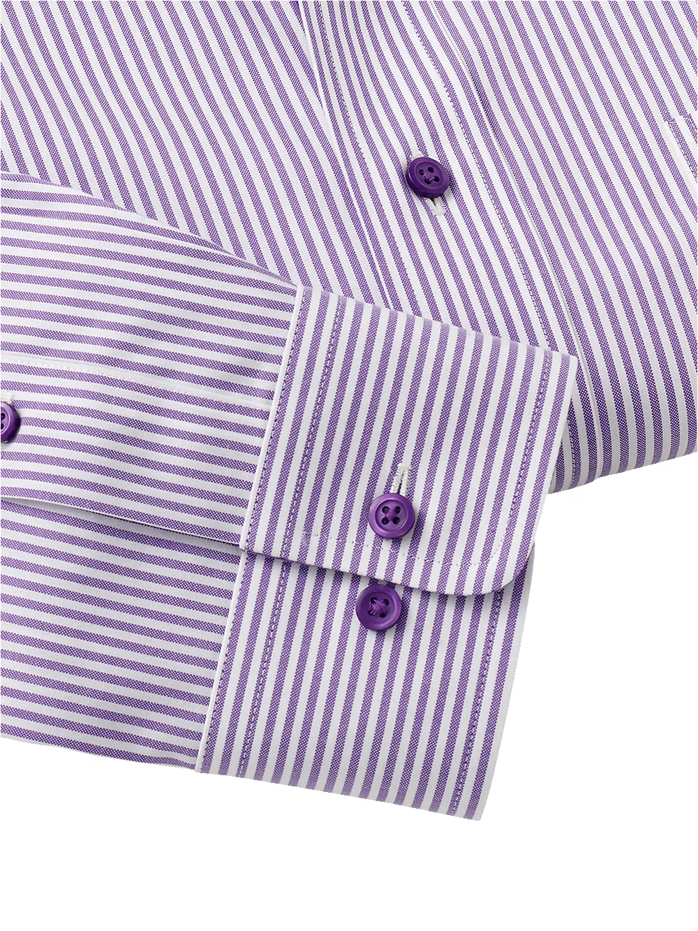 Comfort Stretch Non-Iron Stripe Dress Shirt With Contrast Trim - Purple sold by Paul Fredrick product image thumbnail 5