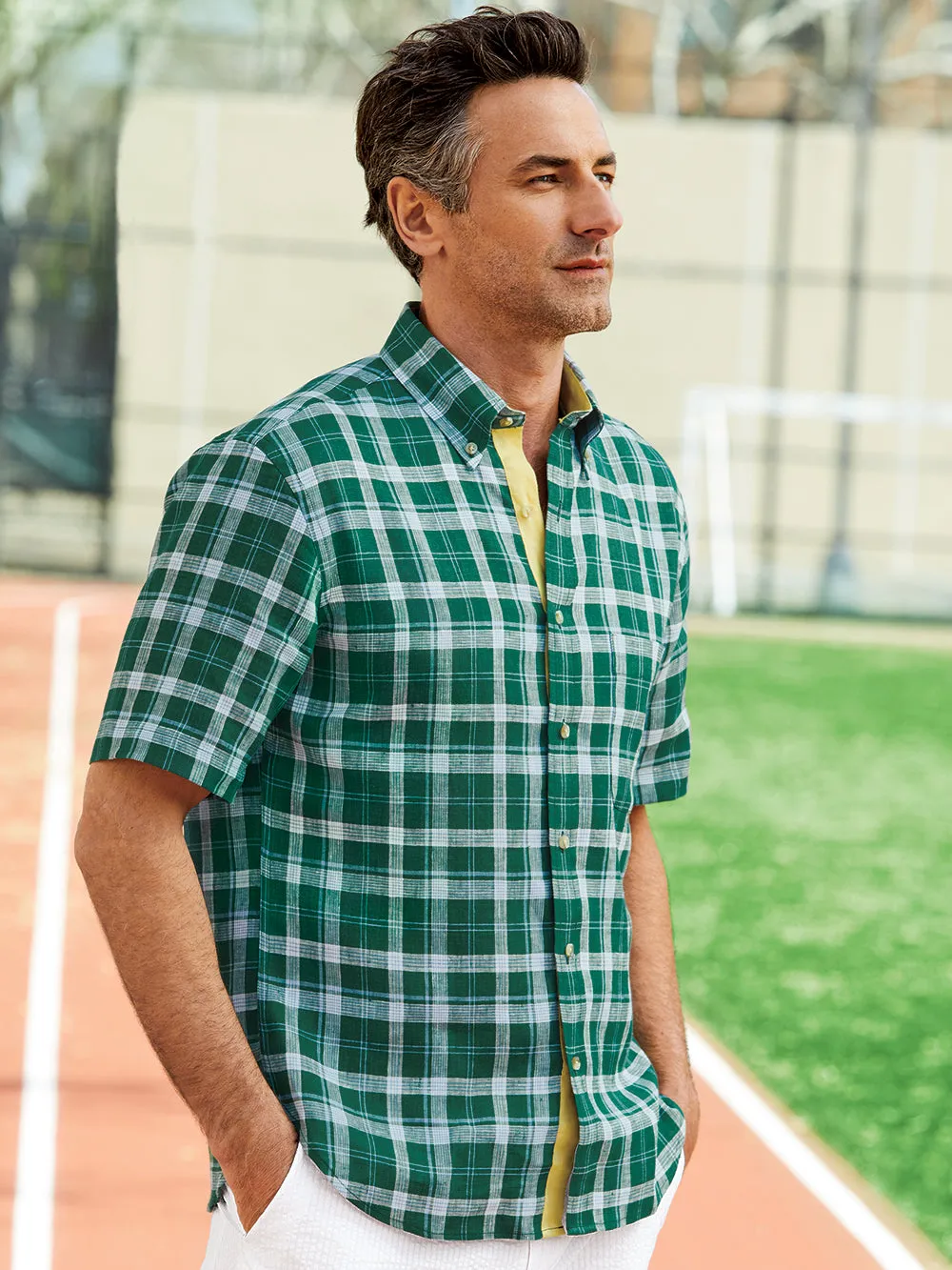 Linen Plaid Casual Shirt sold by Paul Fredrick product image thumbnail 2