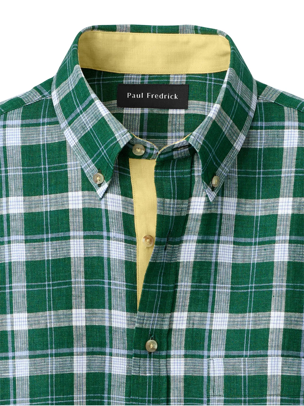 Linen Plaid Casual Shirt sold by Paul Fredrick product image thumbnail 3
