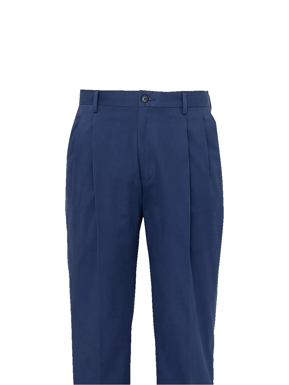 Cotton Stretch Twill Pleated Pants - Bright Navy sold by Paul Fredrick product image thumbnail 2