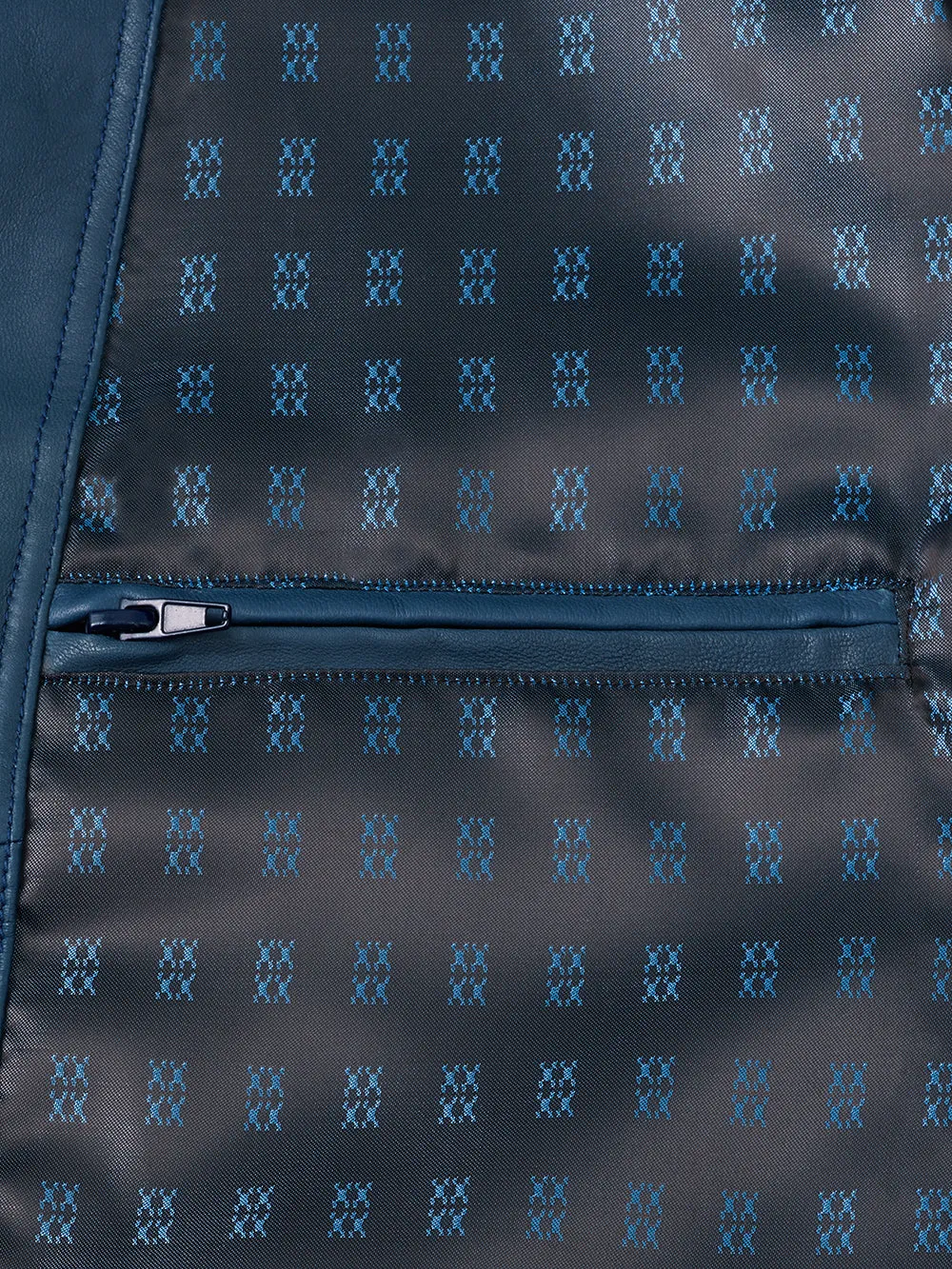 Leather Bomber Jacket - Navy sold by Paul Fredrick product image thumbnail 3