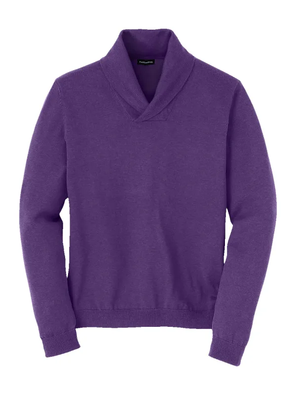 Supima Cotton Shawl Collar Sweater - Purple sold by Paul Fredrick