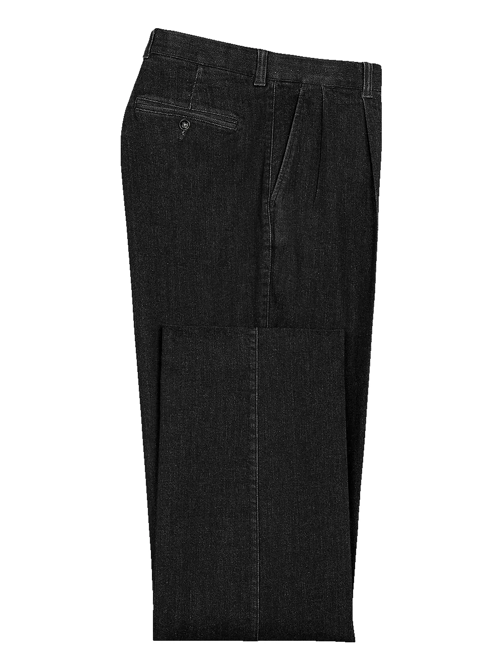 Pleated Denim Pants - Black sold by Paul Fredrick