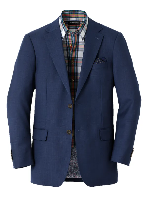 Wool Single Breasted Notch Lapel Sport Coat - Blue sold by Paul Fredrick