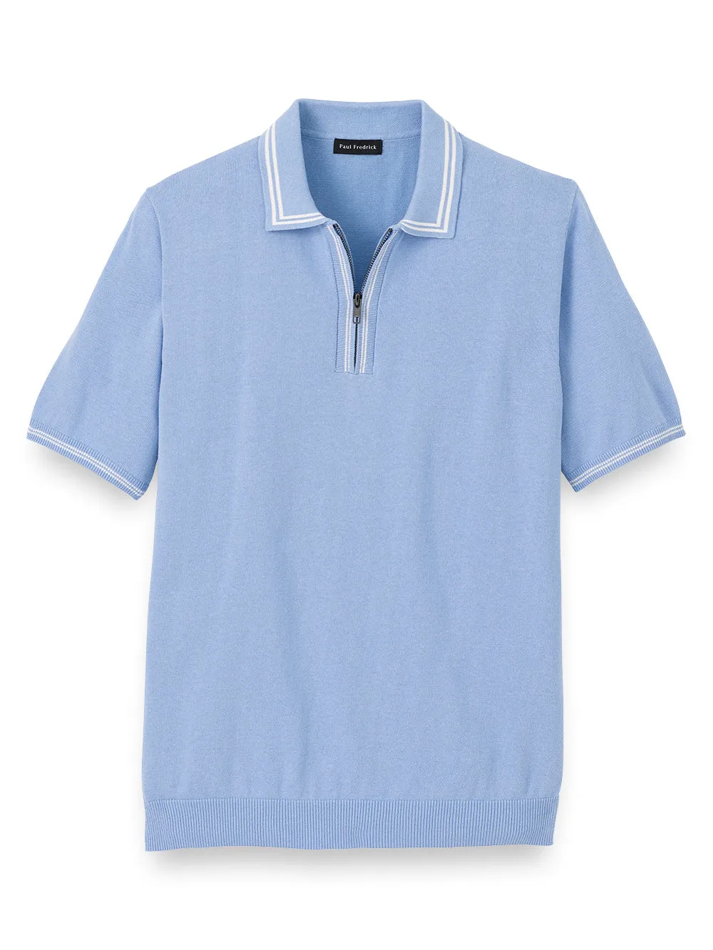 Cotton Zip Polo sold by Paul Fredrick