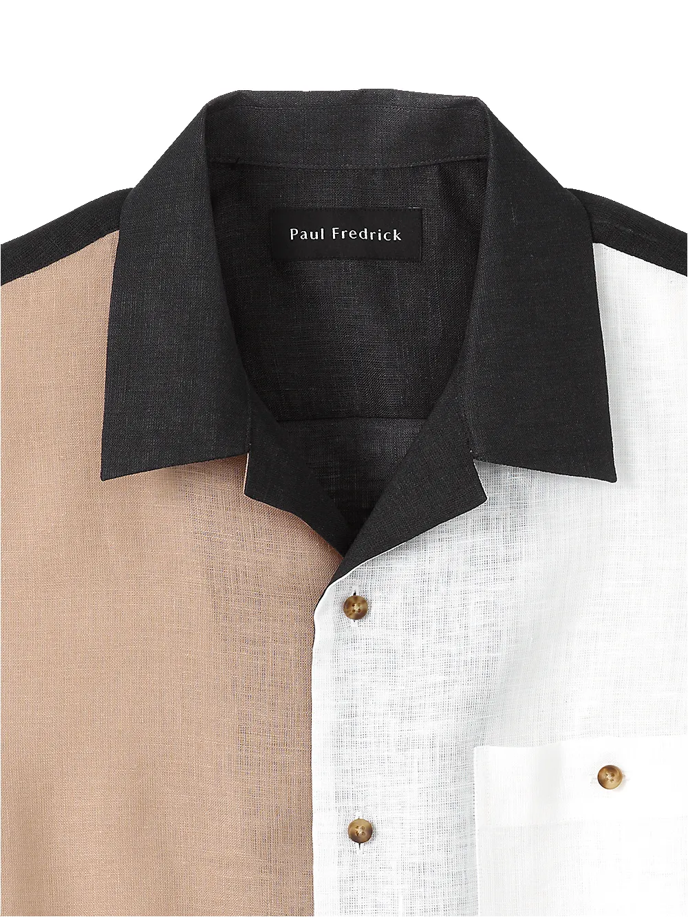 Linen Mix-it-up Casual Shirt - Black/brown sold by Paul Fredrick product image thumbnail 2