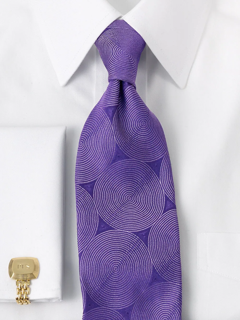 Circles Woven Silk Tie sold by Paul Fredrick product image thumbnail 2