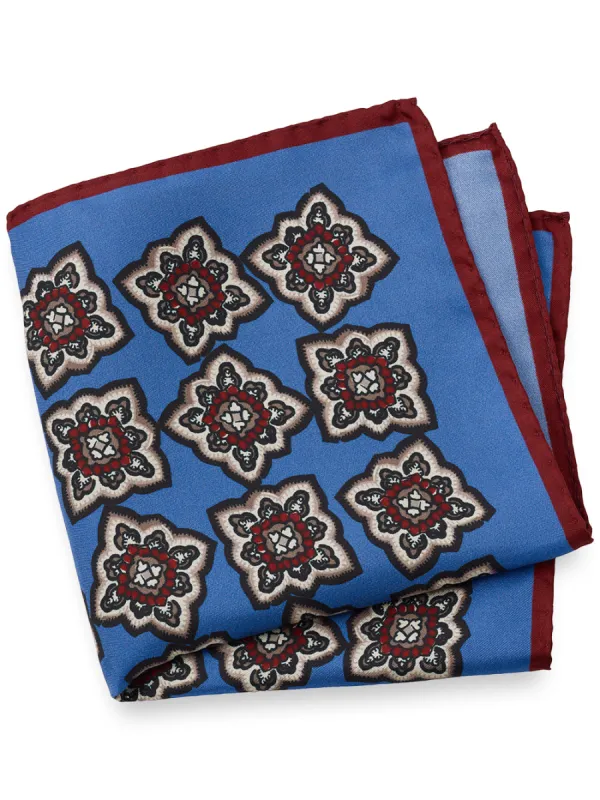 Medallion Silk Pocket Square sold by Paul Fredrick