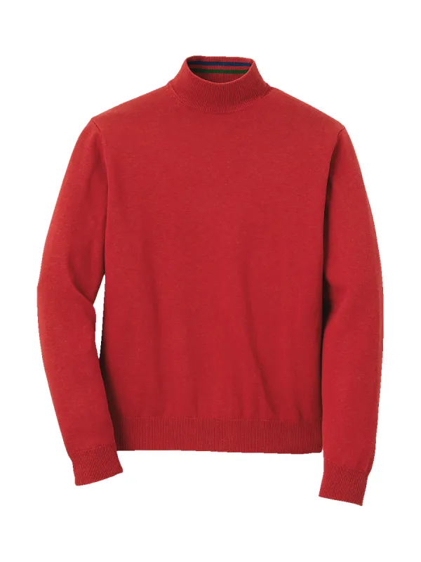 Supima Cotton Mock Neck Sweater - Red sold by Paul Fredrick