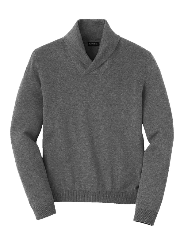 Supima Cotton Shawl Collar Sweater - Medium Grey sold by Paul Fredrick
