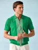 Cotton Full Zip Polo - Brown sold by Paul Fredrick