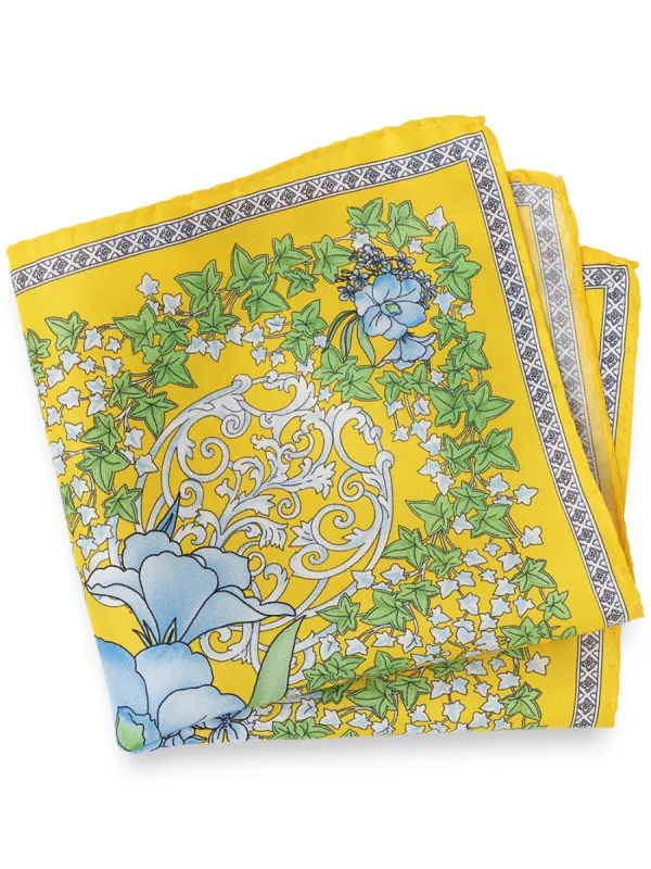 Floral Silk Pocket Square sold by Paul Fredrick