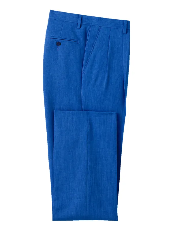 Pleated Travel Pants - Royal Blue sold by Paul Fredrick