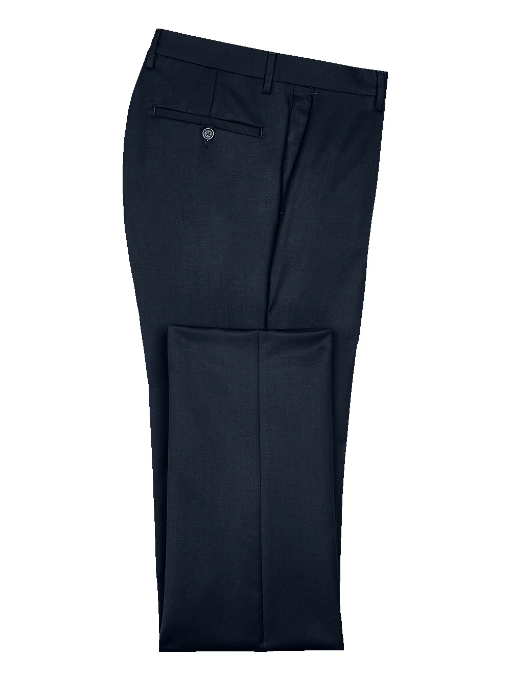 Classic Fit Wool Gabardine Flat Front Pants - Navy sold by Paul Fredrick