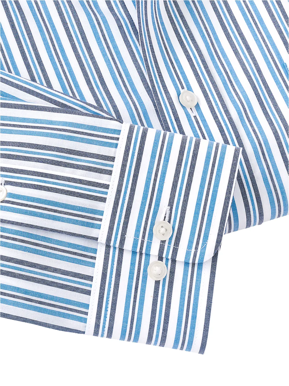Non-Iron Cotton Stripe Dress Shirt - Navy/blue sold by Paul Fredrick product image thumbnail 4