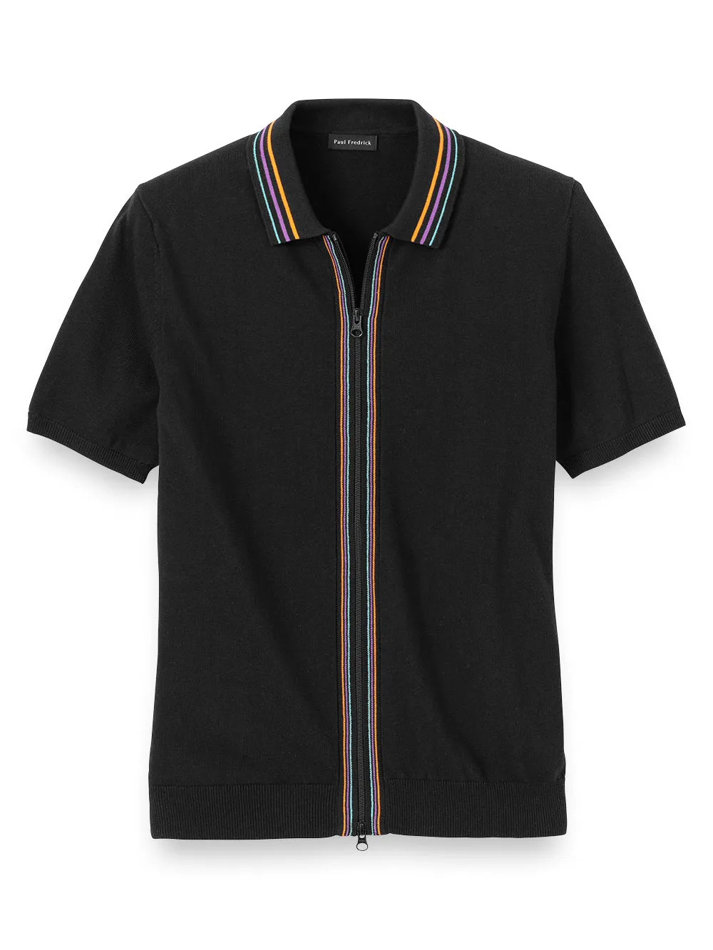 Cotton Full Zip Polo sold by Paul Fredrick