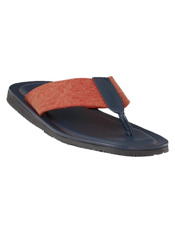Leigh Sandal - Orange/navy sold by Paul Fredrick