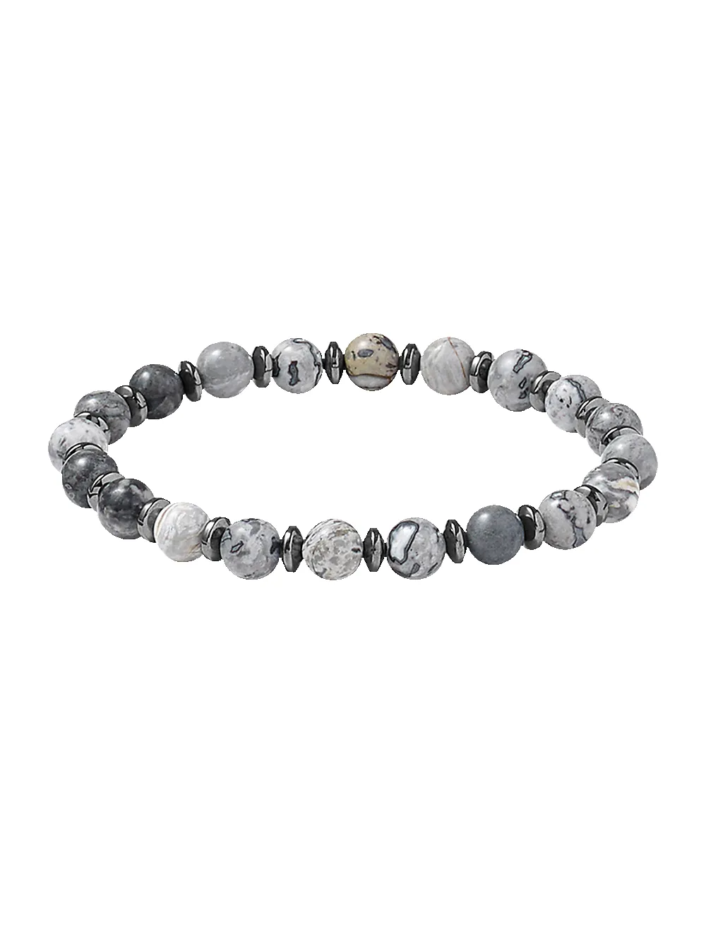Semi Precious Bead Bracelet - Grey Multi sold by Paul Fredrick