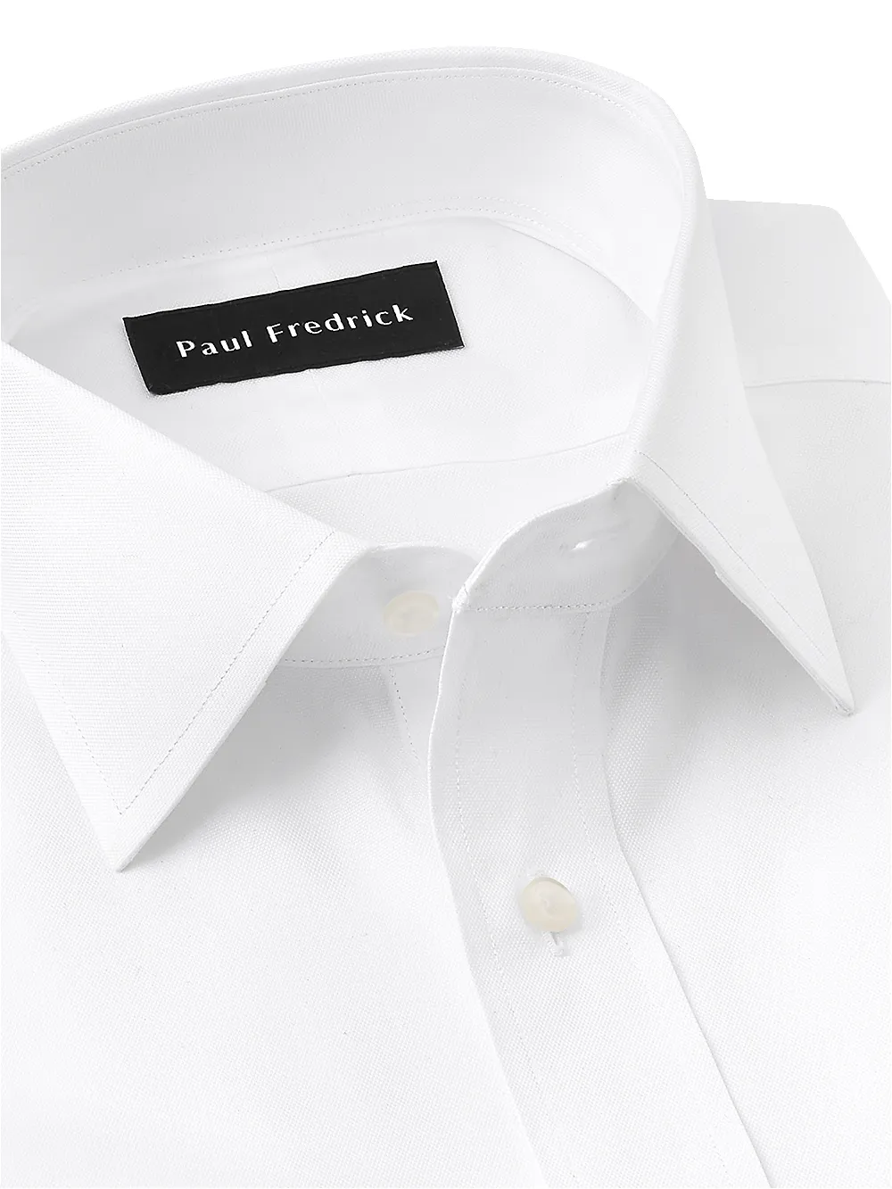 Superfine Egyptian Cotton Solid Color Spread Collar French Cuff Dress Shirt - White sold by Paul Fredrick product image thumbnail 4