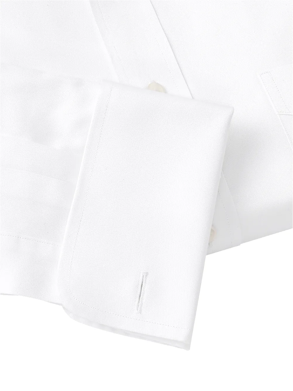 Superfine Egyptian Cotton Solid Color Spread Collar French Cuff Dress Shirt - White sold by Paul Fredrick product image thumbnail 5