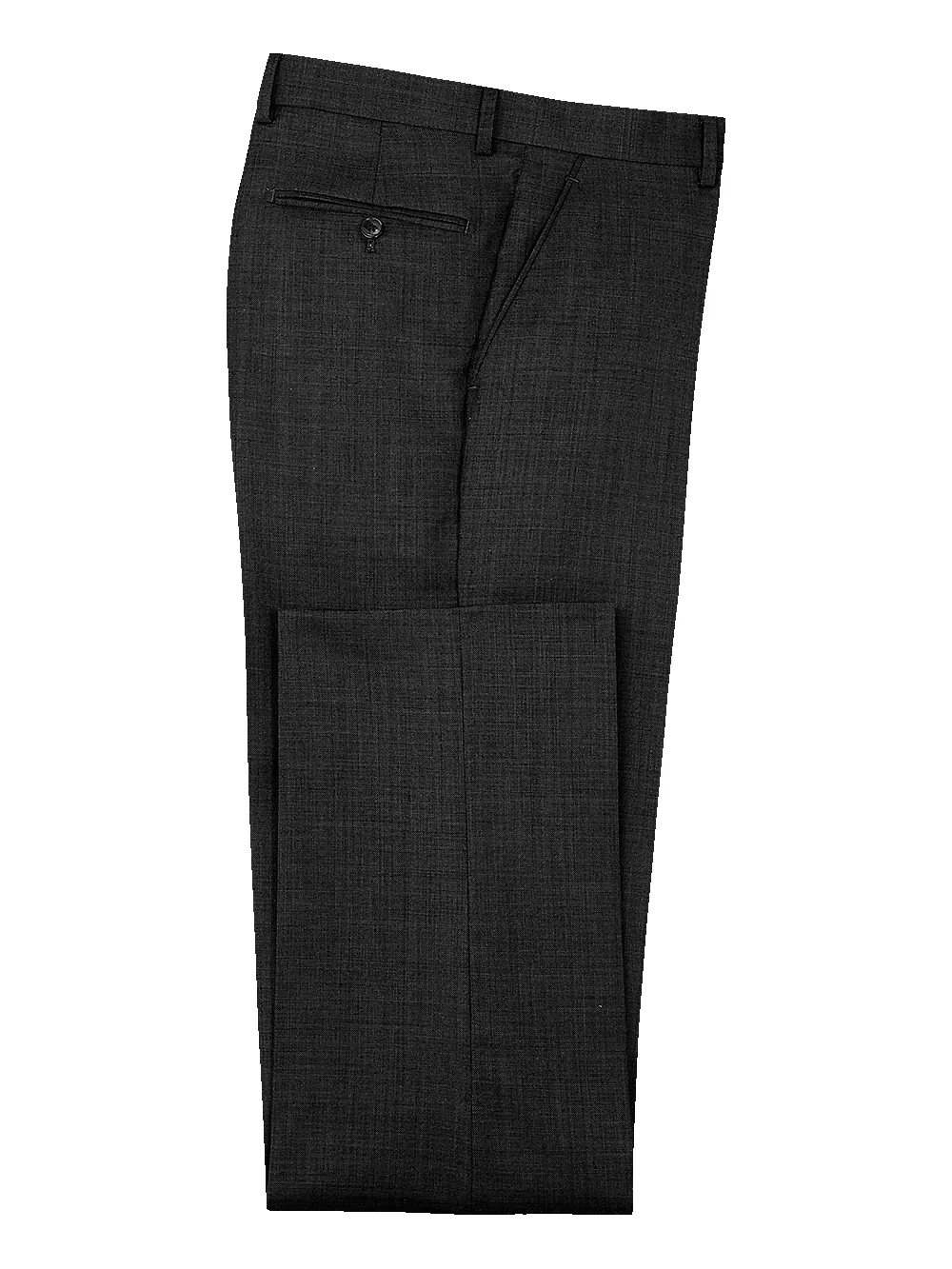 Sharkskin Flat Front Pants - Black sold by Paul Fredrick