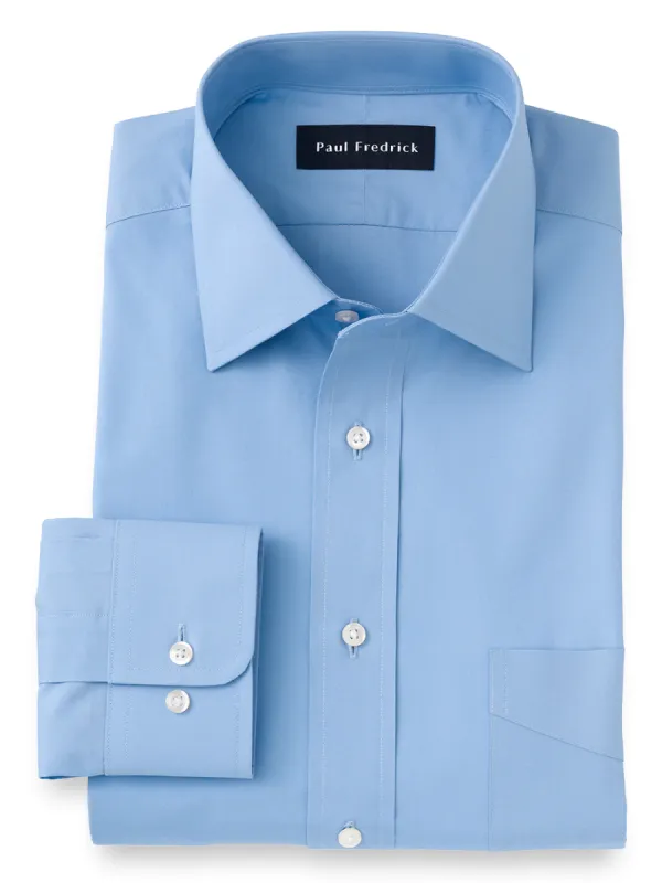 Pure Cotton Broadcloth Solid Color Spread Collar Dress Shirt | Clearance sold by Paul Fredrick