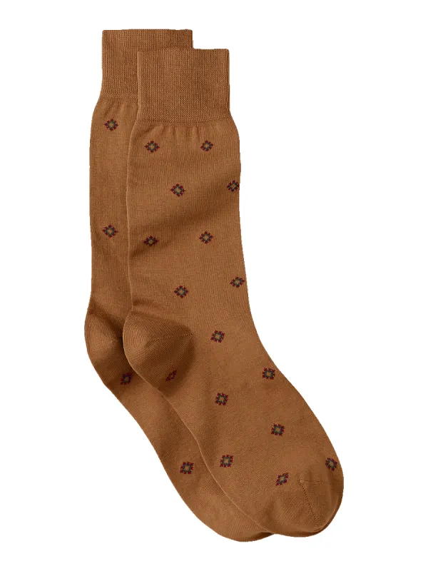 Medallion Cotton Blend Sock - Bronze sold by Paul Fredrick