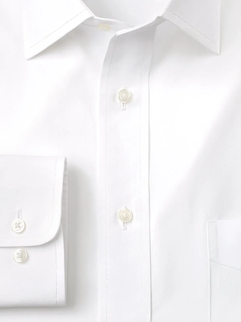 Pure Cotton Broadcloth Solid Color Spread Collar Dress Shirt | Clearance sold by Paul Fredrick product image thumbnail 2