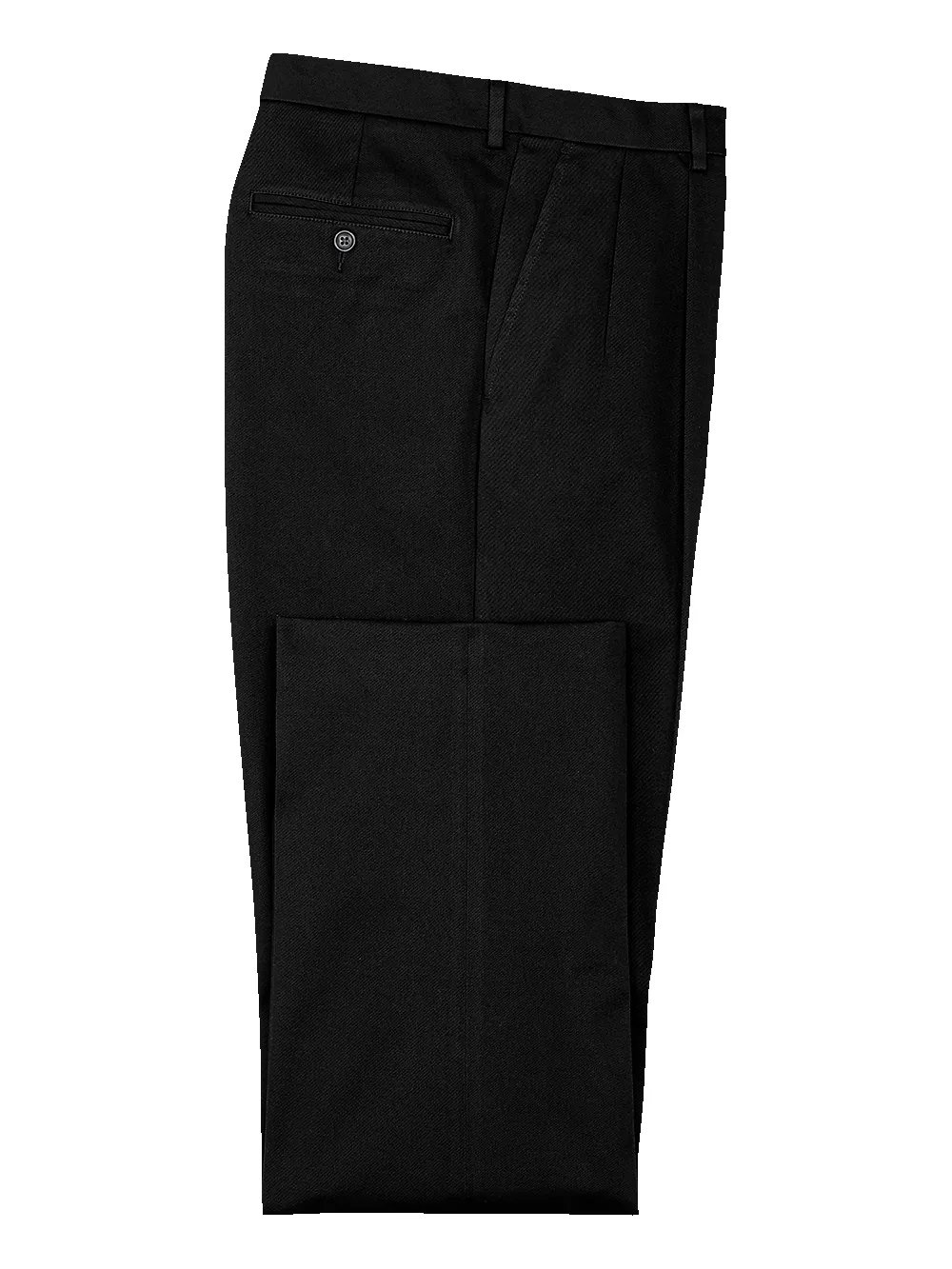 Impeccable Cotton Chino Pleated Pants - Black sold by Paul Fredrick