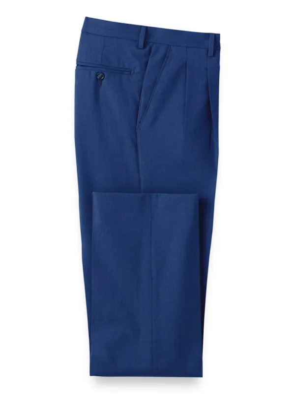 Tropical Weight Wool Pants - Blue sold by Paul Fredrick